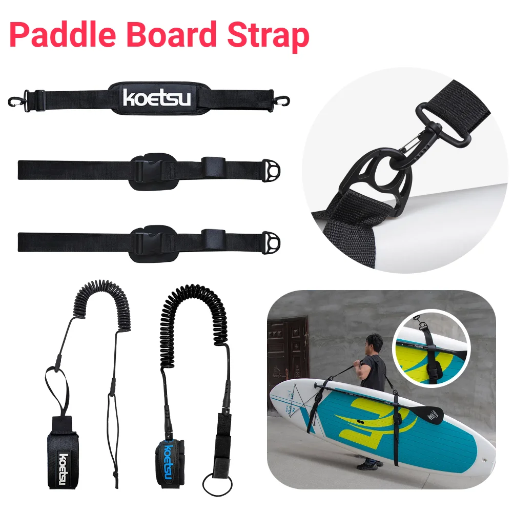 Surfboard Leash - สายรัดไหล่สำหรับกระดานโต้คลื่น ปรับระดับได้ อุปกรณ์เสริมสำหรับพกพากระดานแพดเดิลบอร์ด สายสะพายพกพากระดานแพดเดิลบอร์ด