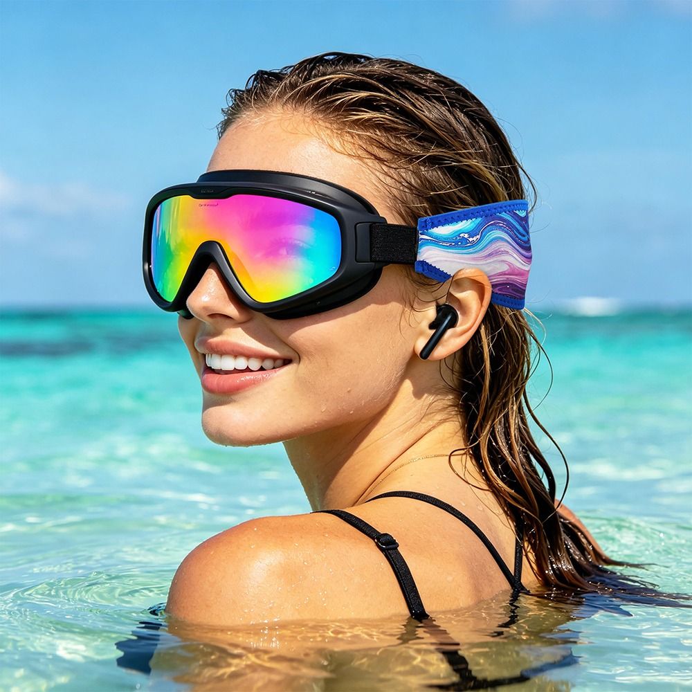 Diving Mask - สายรัดหน้ากากดำน้ำแบบกันน้ำที่สวมใส่สบาย ทำจากนีโอพรีน ทนทาน ป้องกันการลื่นไถล ปกป้องเส้นผม เหมาะสำหรับกีฬาทางน้ำ