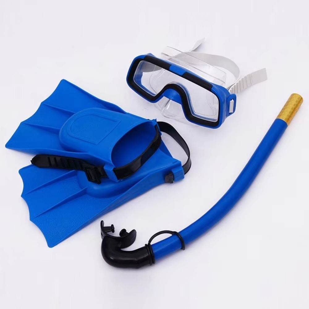 Snorkel Set - ใหม่ชุดหน้ากากดำน้ำเด็กป้องกันฝ้าแบบปรับได้ใช้งานง่ายแว่นตาว่ายน้ำหน้ากาก PVC สน็อกเกิลฟินส์ชุดอุปกรณ์ดำน้ำ