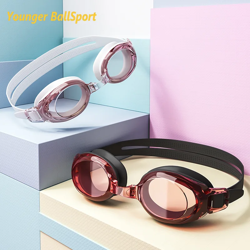 Goggles Swim - สายตาสั้นแว่นตาว่ายน้ําสําหรับผู้หญิงหมวกว่ายน้ําแว่นตาว่ายน้ํา Anti-FOG UV แว่นตาว่ายน้ํากันน้ําปลั๊กอุดหูอุปกรณ์สระว่ายน้ําแว่นตา