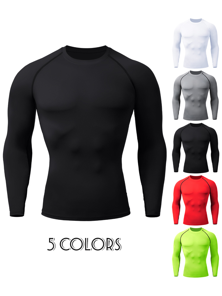 Rash Guard - เสื้อรัดกล้ามเนื้อผู้ชาย แรชการ์ด แห้งเร็ว เสื้อออกกำลังกาย ฟิตเนส เสื้อเล่นกีฬาชายหาด