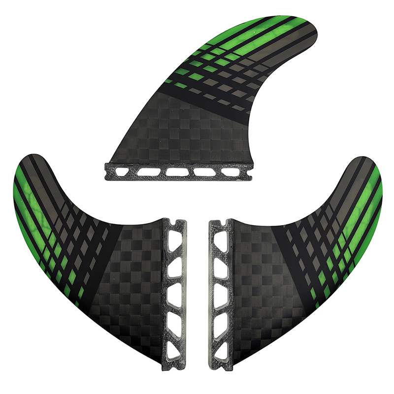 Surfboard Leash - ครีบกระดานโต้คลื่น USPURF FUTURE 3 ชิ้น/ชุด สีเขียวลายรังผึ้ง