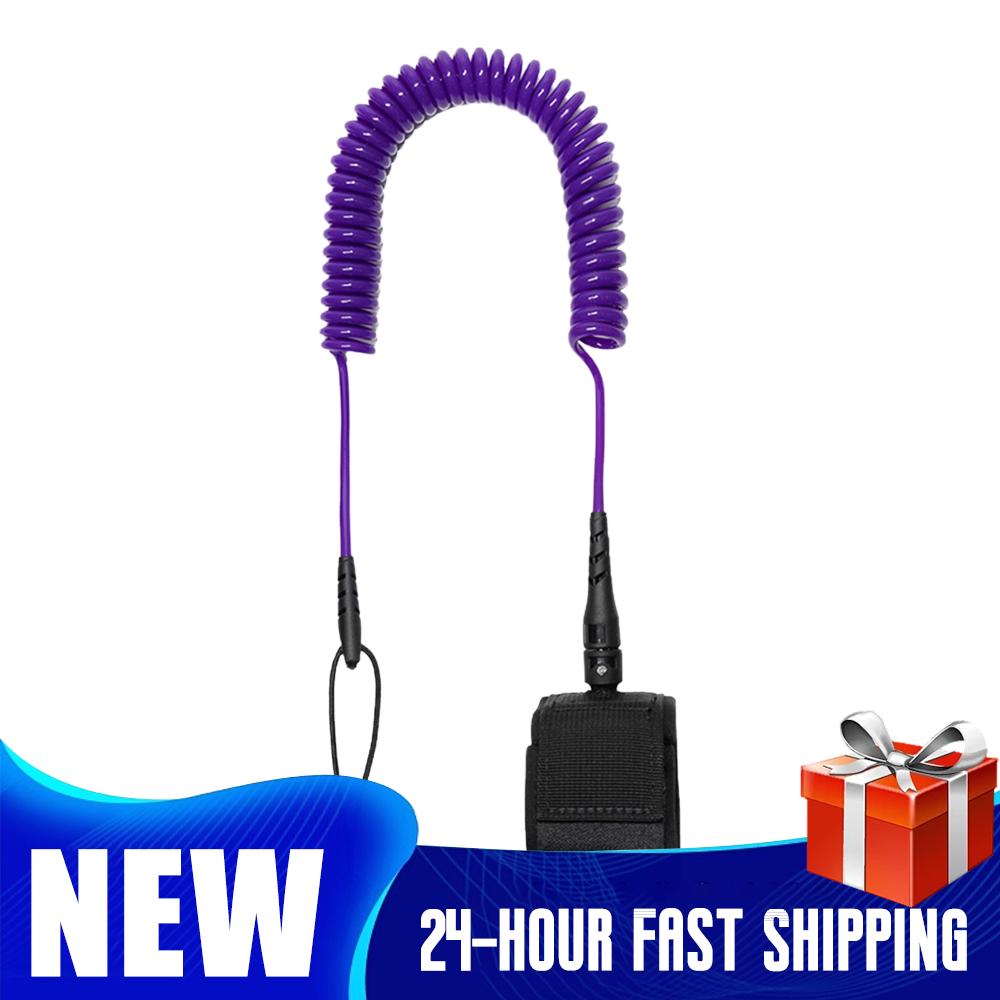 Surfboard Leash - สายรัดขาแบบขดสำหรับ SUP บอร์ด สายรัดขาสำหรับกระดานโต้คลื่น สำหรับแพดเดิลบอร์ด ชอร์ตบอร์ด