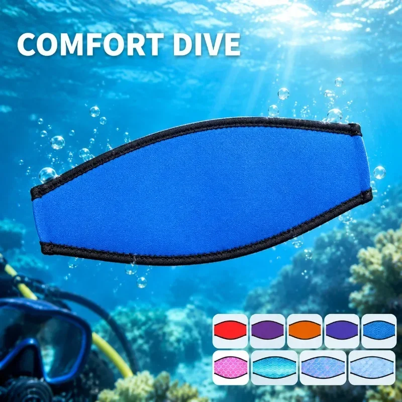 Diving Mask - สำหรับปลอกหุ้มสายรัดหน้ากากดำน้ำนีโอพรีน, ผ้าคลุมหน้าสำหรับสน็อกเกิล, แถบคาดผมสำหรับว่ายน้ำ, แถบคาดศีรษะป้องกันผมพันกัน
