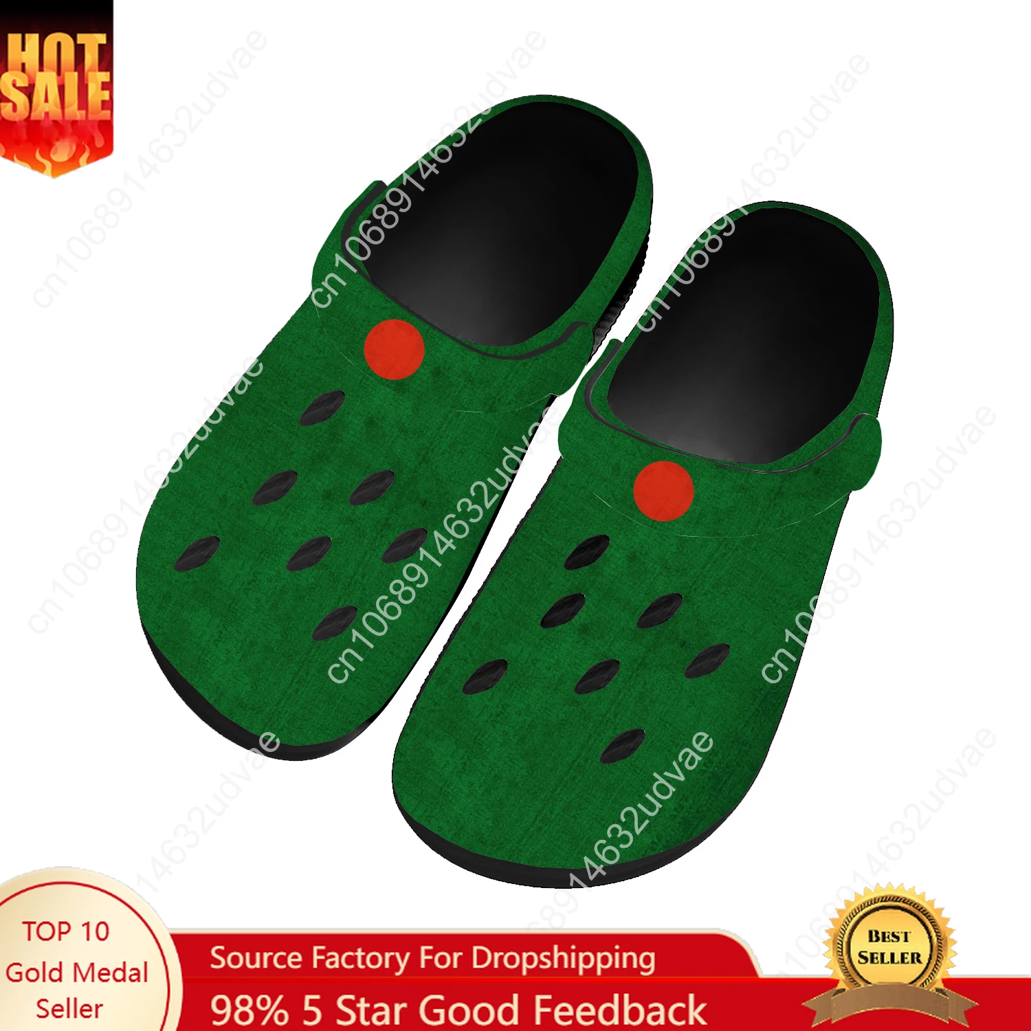 Water Shoes - รองเท้าแตะกันน้ำลายธงชาติบังกลาเทศ สำหรับชายและหญิง คุณภาพสูง รองเท้าหัวโตสำหรับใส่ในบ้านและสวน รองเท้าแตะสั่งทำพิเศษ รองเท้าแตะชายหาด