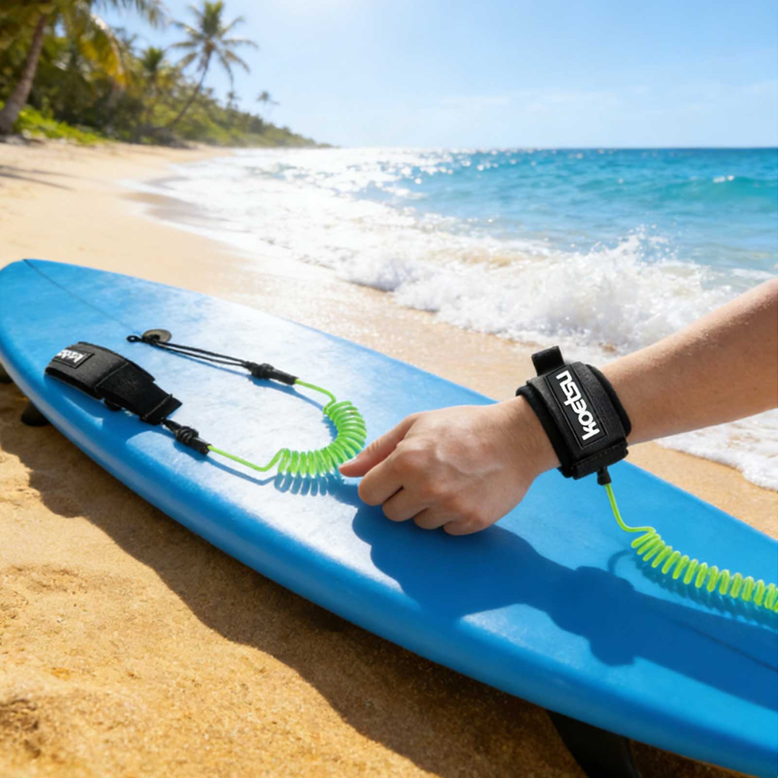 Surfboard Leash - สายรัดข้อเท้าสำหรับกระดาน SUP ทำจากวัสดุ TPU สายแข็งแรง ยืดหยุ่นได้