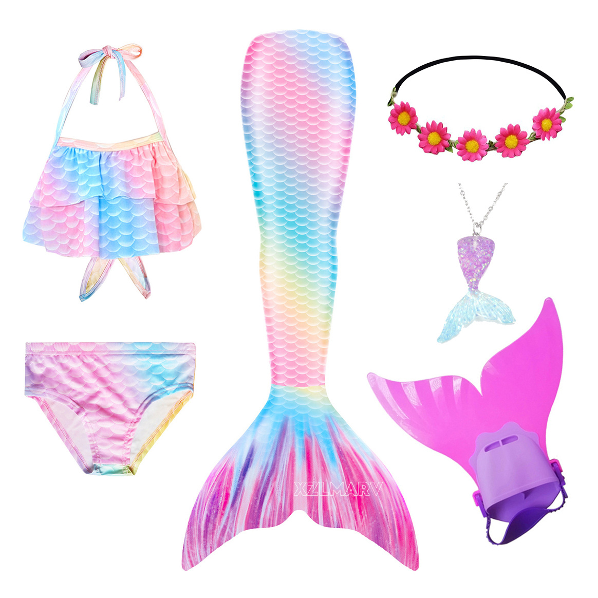 ชุดว่ายน้ำหางนางเงือกสำหรับเด็ - Flippers Swimming บทวิจารณ์และราคา